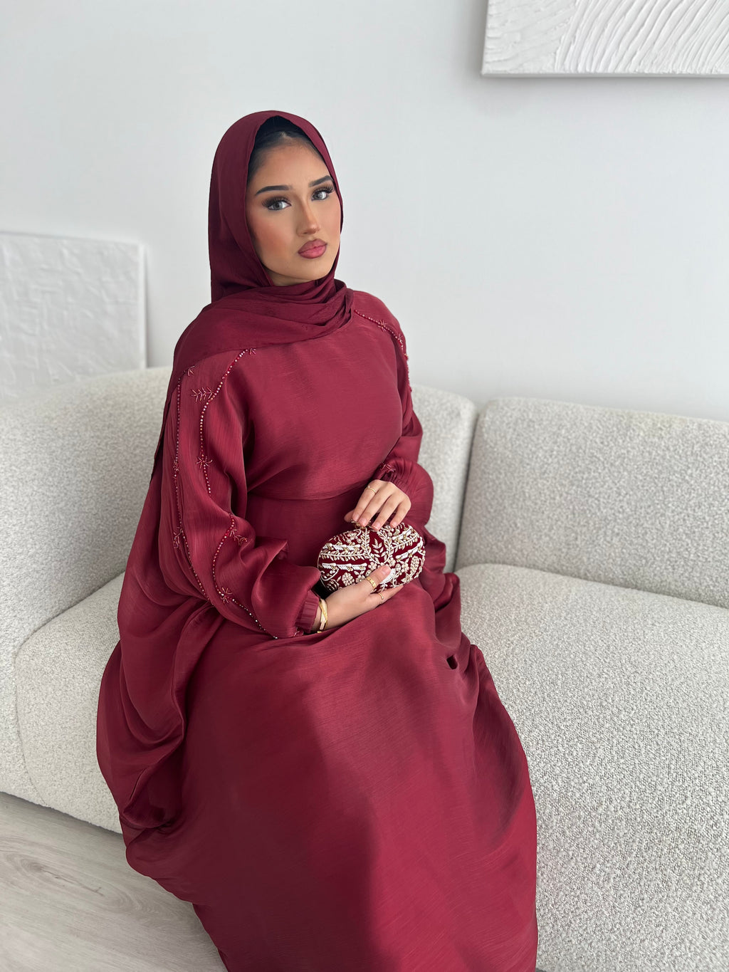 Doha Abaya V2 - Maroon Noir