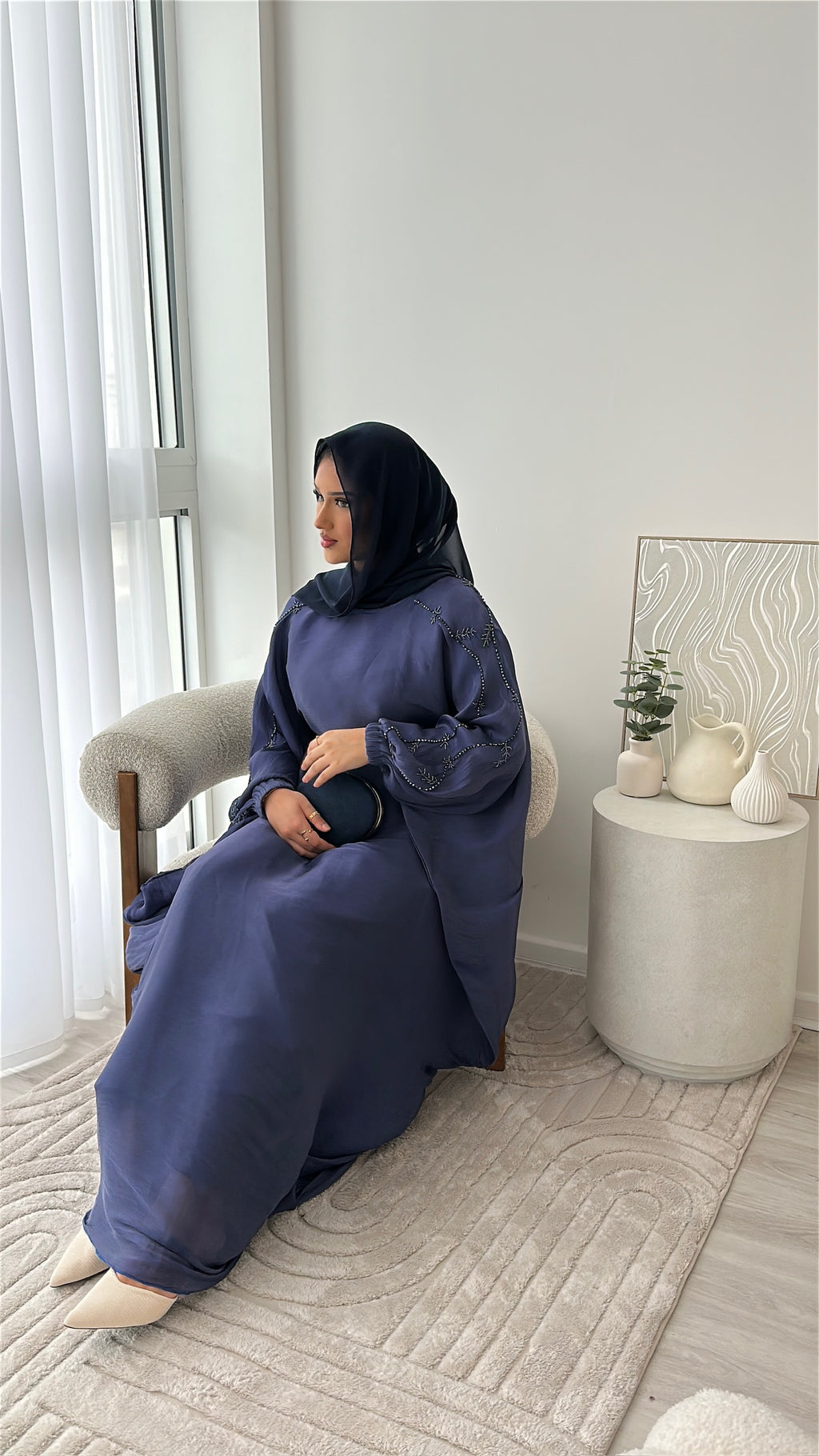 Doha Abaya V2 - Midnight Navy