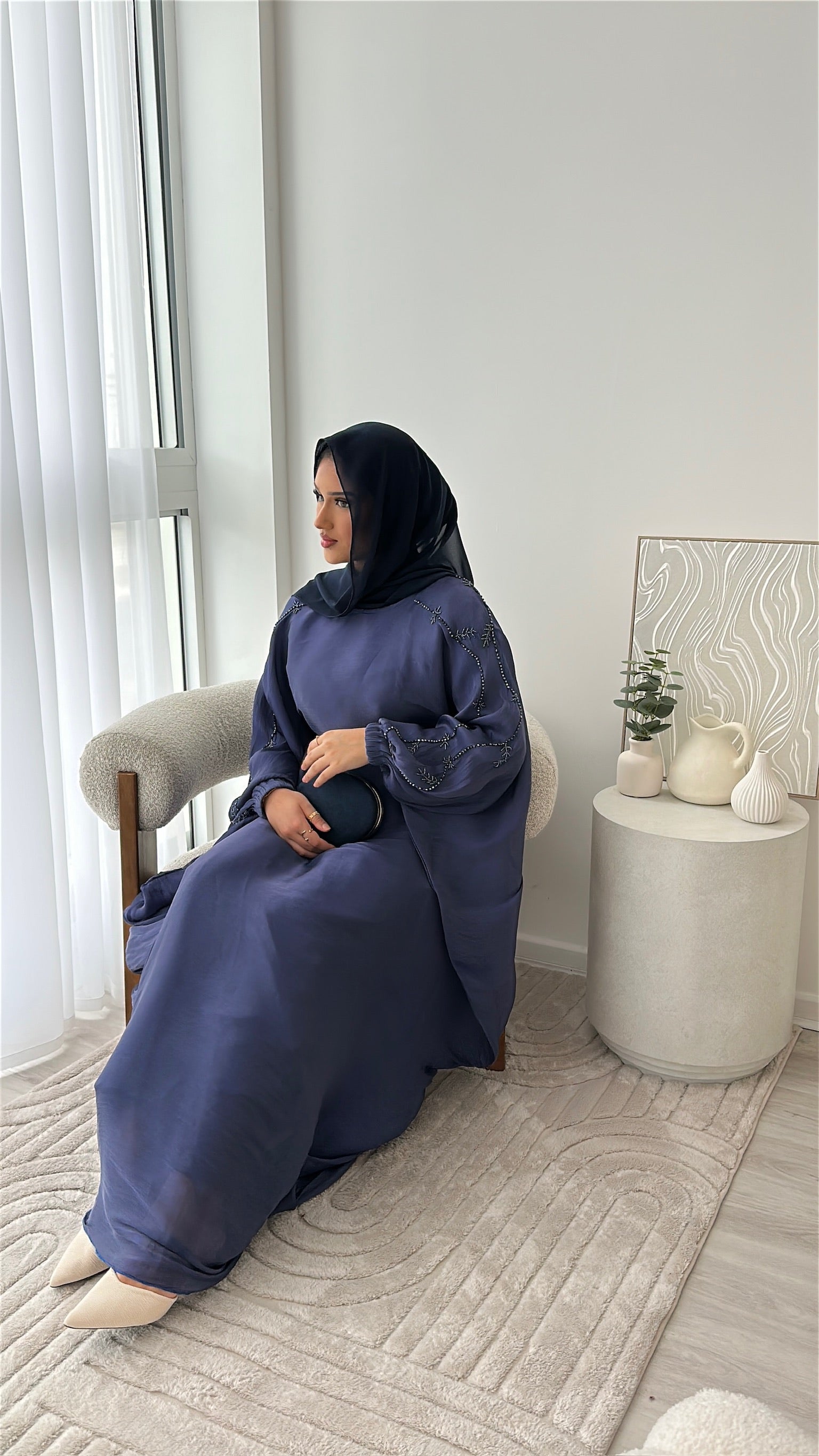 Doha Abaya V2 - Midnight Navy