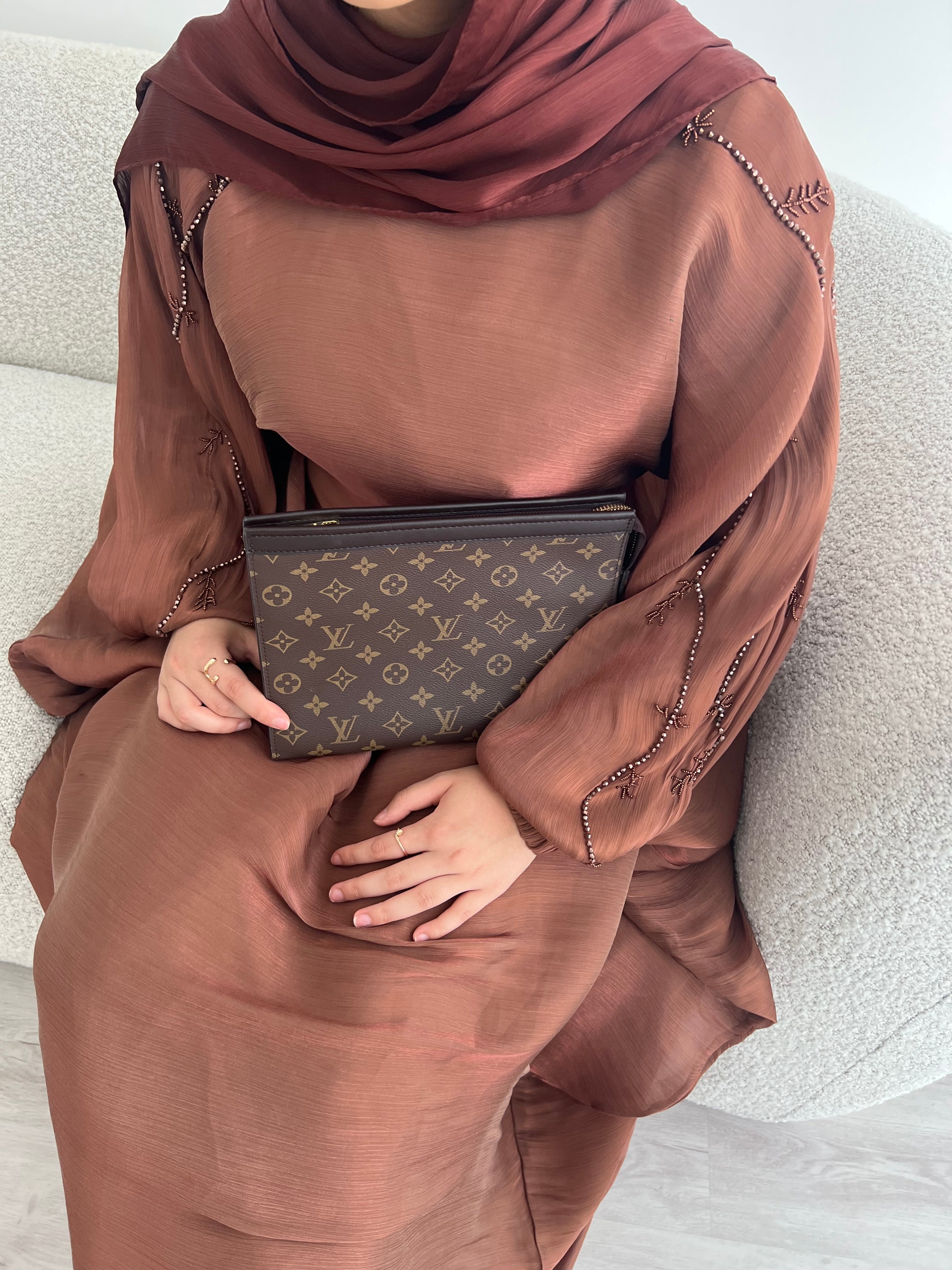 Doha Abaya V2 - Chocolate Brown