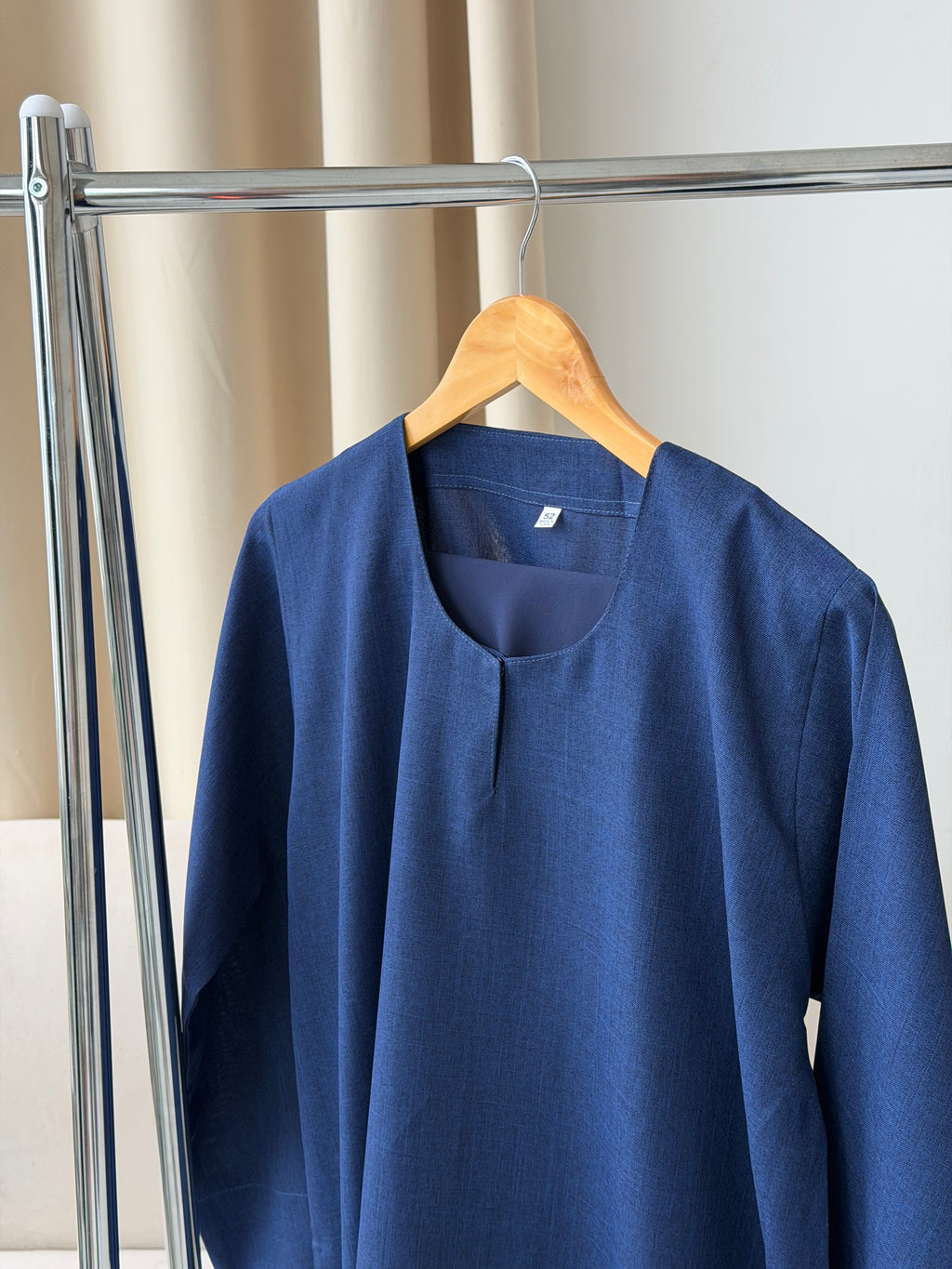 Linen Basics Abaya - Navy Blue