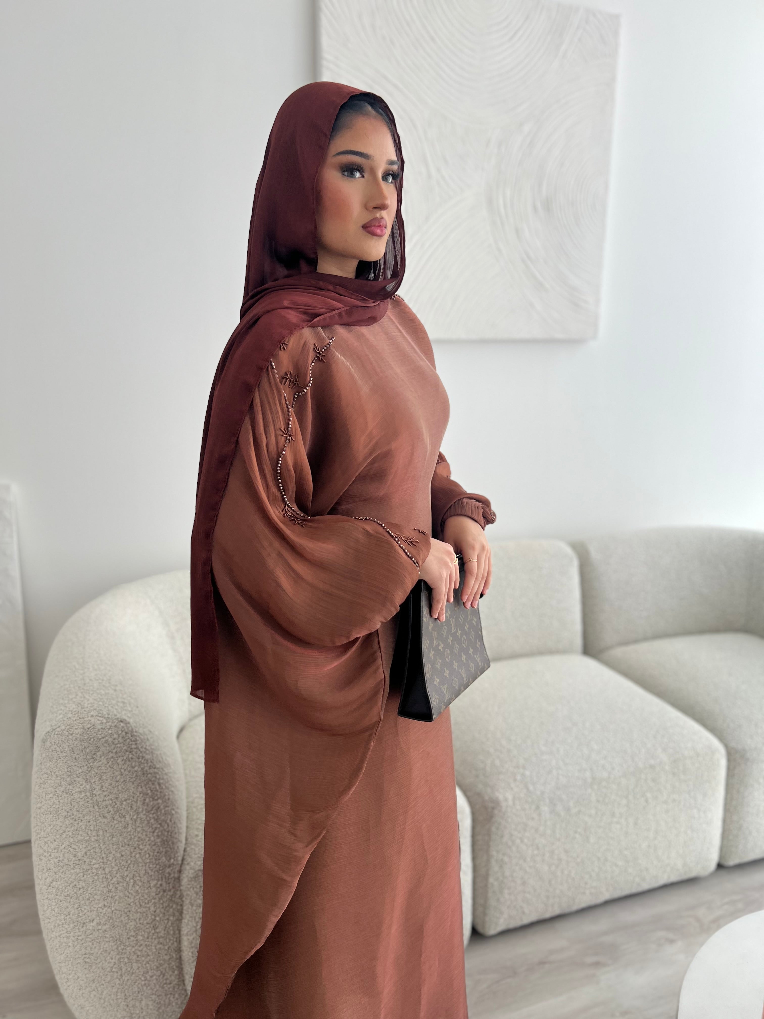 Doha Abaya V2 - Chocolate Brown