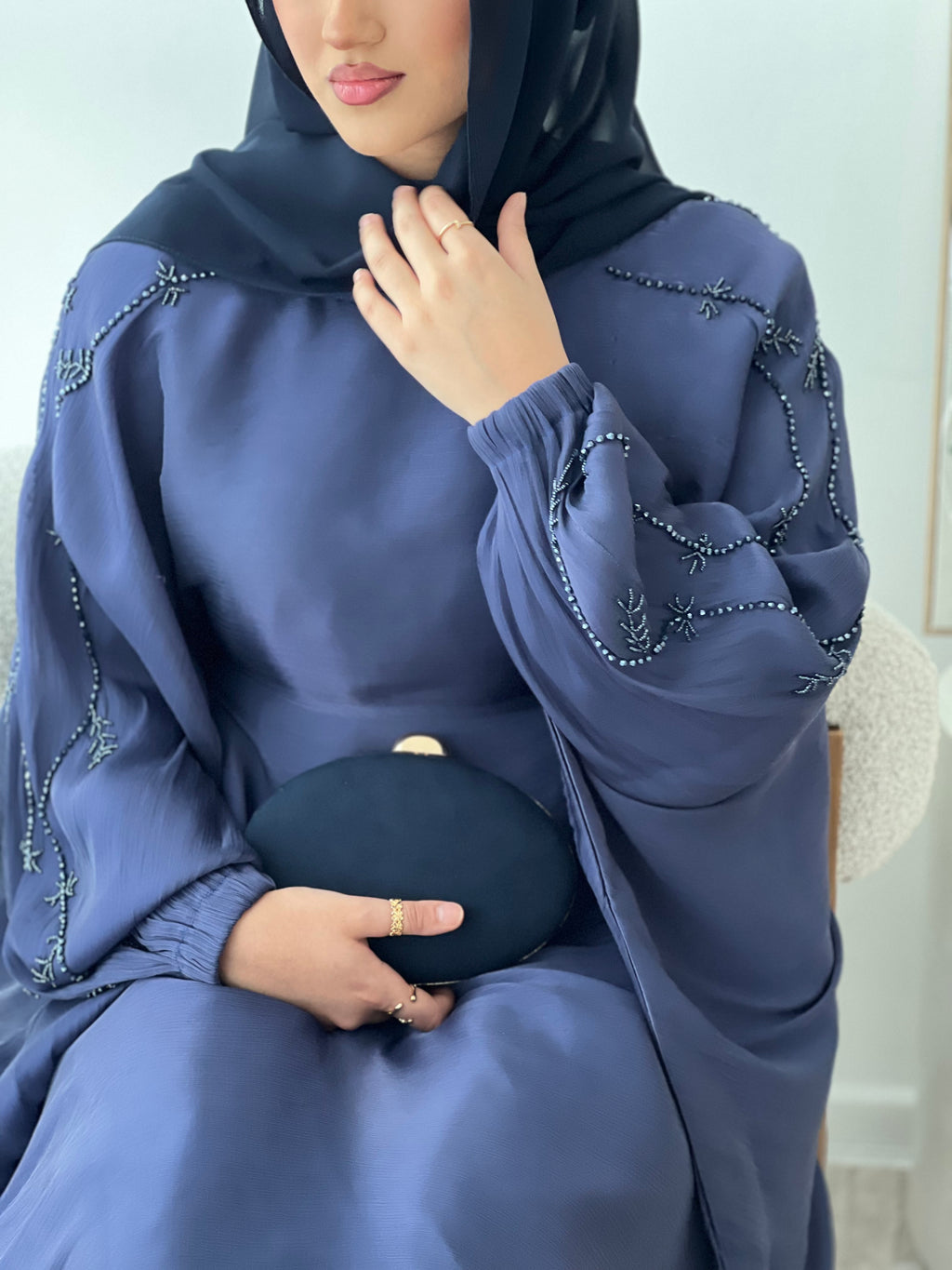 Doha Abaya V2 - Midnight Navy