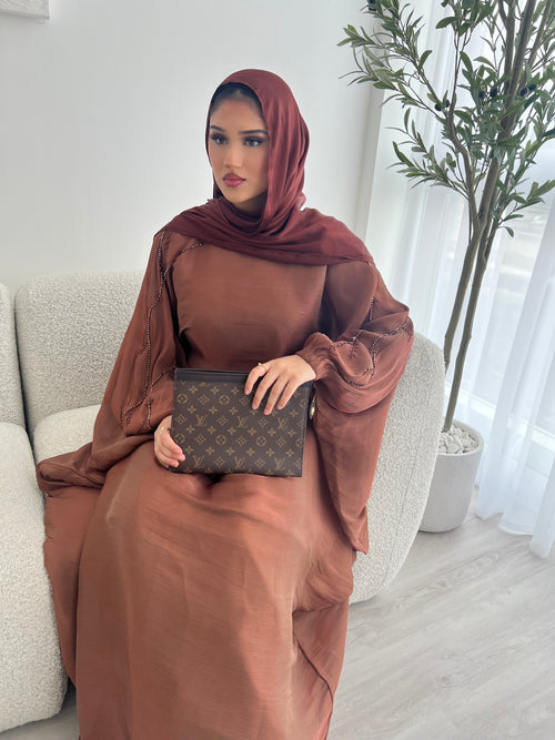 Doha Abaya V2 - Chocolate Brown