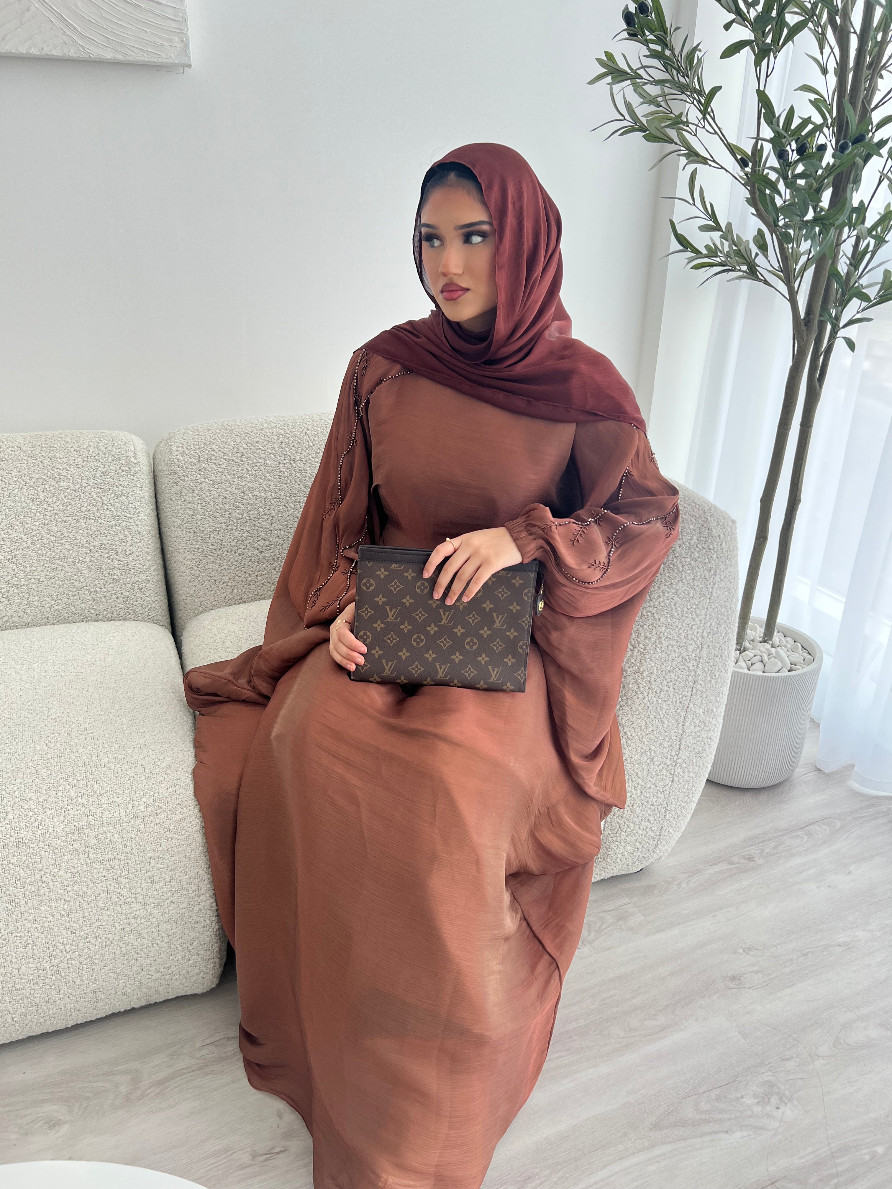 Doha Abaya V2 - Chocolate Brown