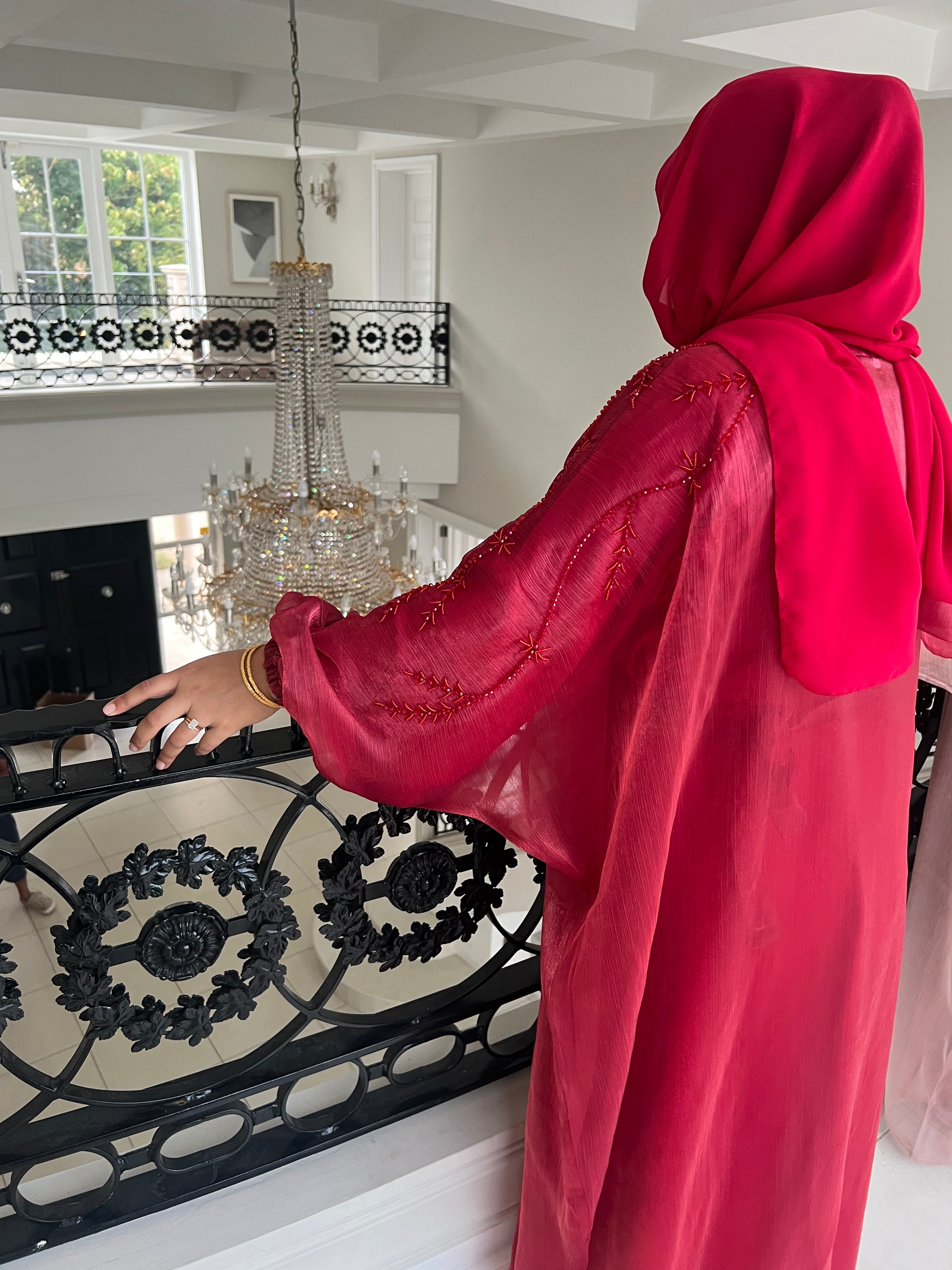 V1 Doha Abaya - Cherry