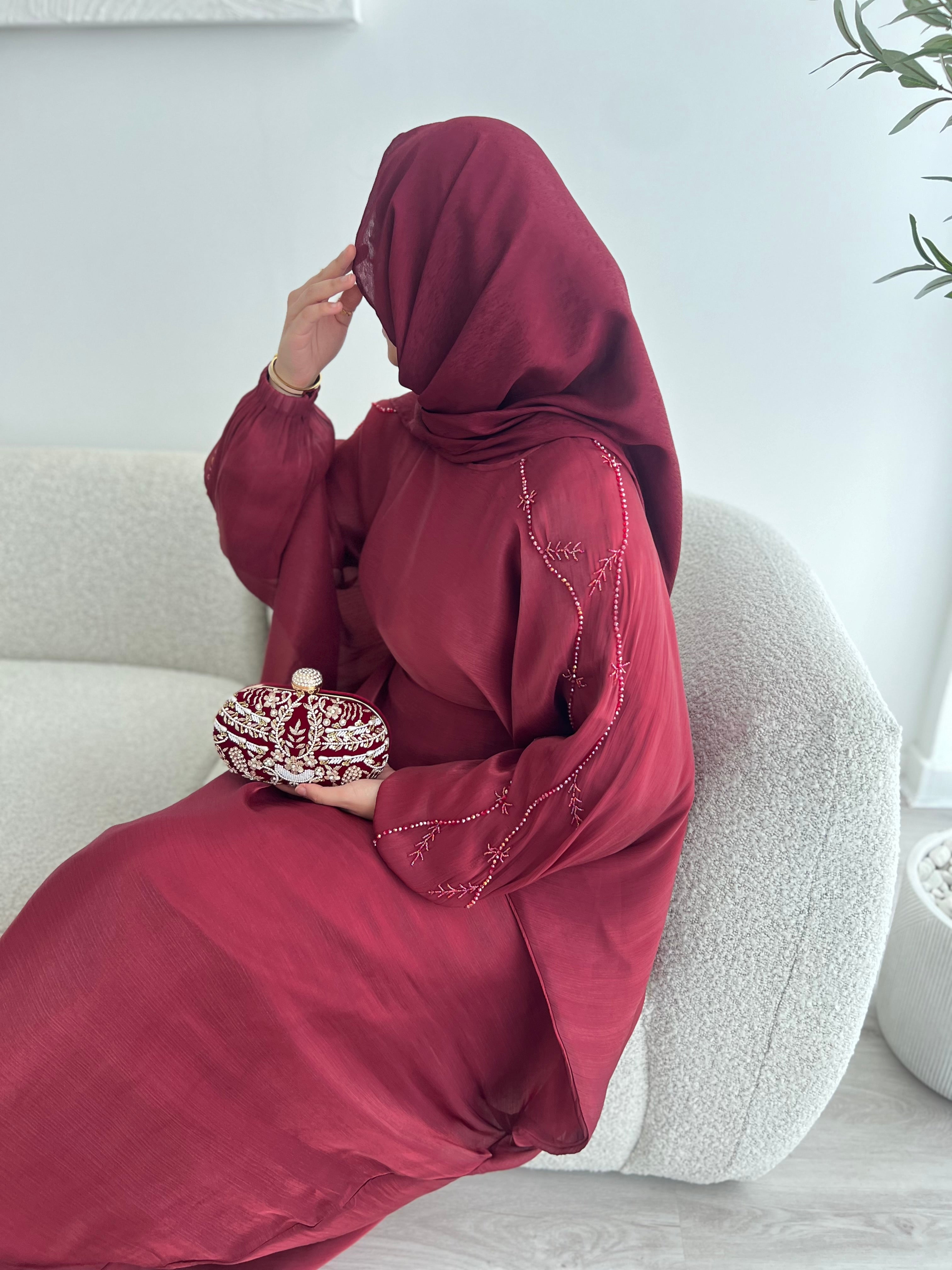 Doha Abaya V2 - Maroon Noir