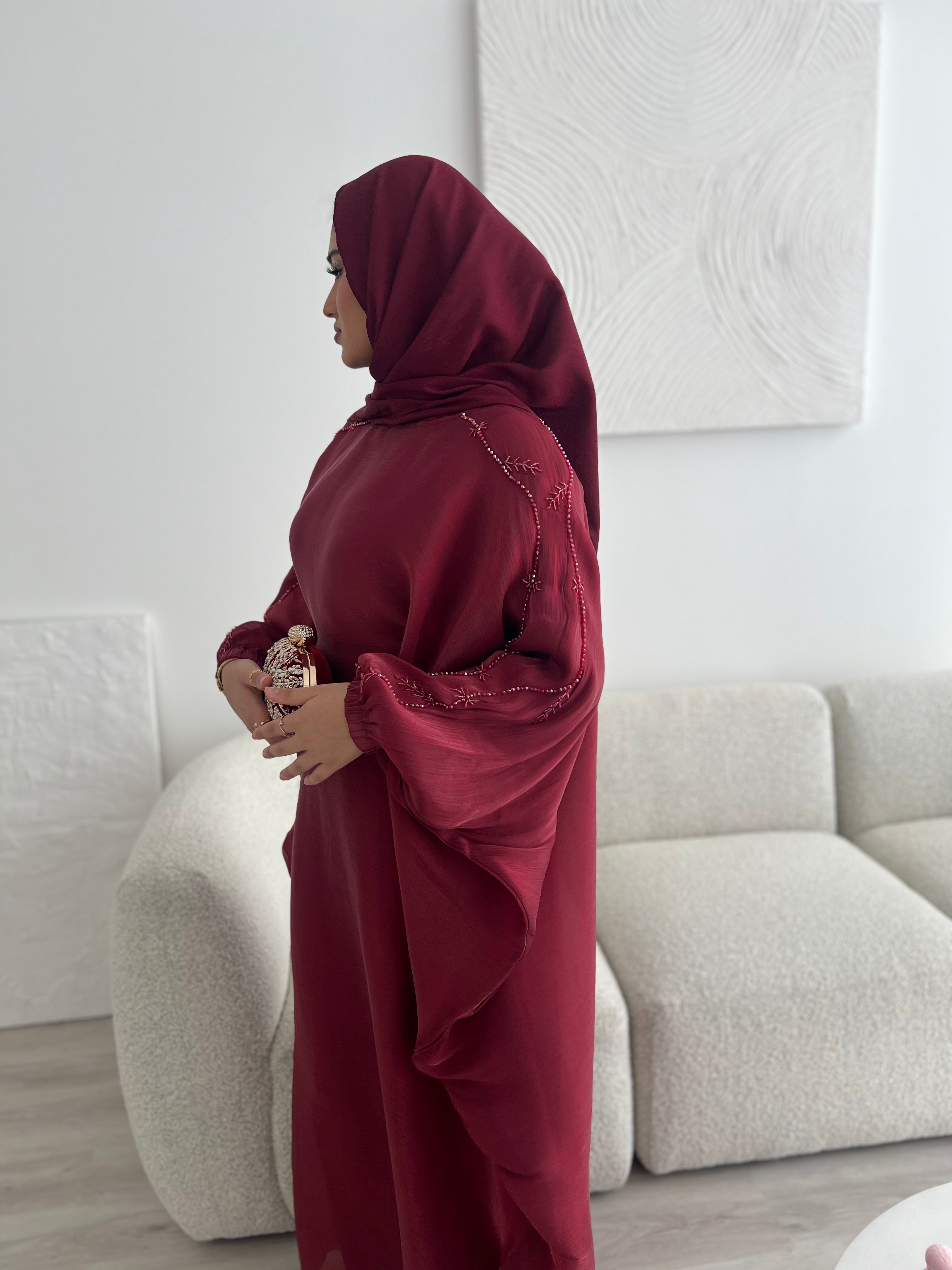 Doha Abaya V2 - Maroon Noir