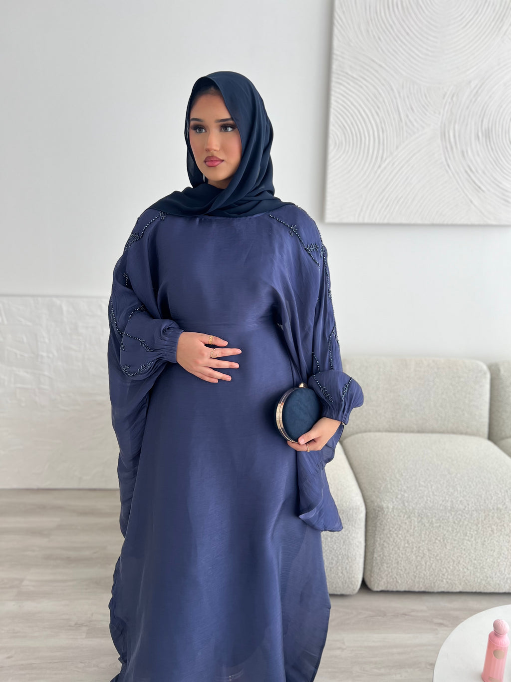 Doha Abaya V2 - Midnight Navy